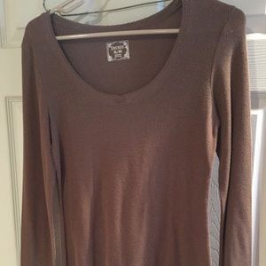 Decree Brown Long Sleeved Waffle Shirt